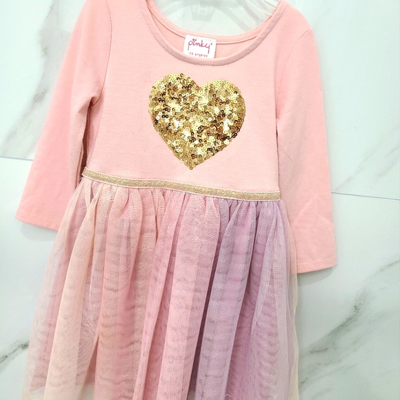 Girls Heart Dress size 4 Pinky - Picture 1 of 5